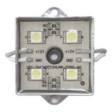 Влагозащитные LED модул, белый цвет,   0.3 Вт , металлический корпус( 4-SMD 5050 ,35 x 35мм )