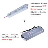 100 влагозащищенныйх SMD 5630 LED модулей  Samsung + источник питания 12В 150Вт
