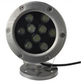 Серебристый подводный светильник (переменное напряжение 85-265В; 9х1Вт)