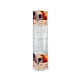81.1" Semi-Circle Portable Aluminum Spiral Tower Display Case with Shelves, Top light and Custom Panels