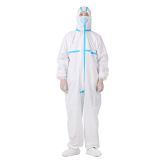 White Disposable Coveralls Painters Protective Overall Boiler Suit Hood Lab Coat Virus Protective Overall