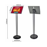 A3 Size Pedestal Sign Stand Adjustable Height Display Frame