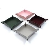 4 Pcs Set Leather Tray Dice Box Bedside Tray Catchall Tray for Key Coin, Watch, Wallet, Phone