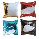 CALCA 10 Pack Colorful Sublimation Blank Sequin Magic Slide Pillowcase (15.7 x 15.75 inches)