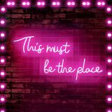CALCA LED Neon Sign This must be the place Sign 12VDC  Size- 23.2X7.5+ 23.2X9.2inches (Pink)