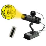 20W Indoor Black Remote Control LED Gobo Projector (with CAUTION Rotating Glass Gobos)