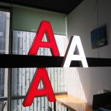 CALCA 10 characters LED MultiSignsBar Channel Letter with Tracks Hoisted