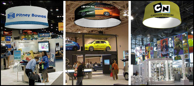 10ft Circle Fabric Tension Display Hanging Sign application 2