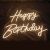 CALCA Happy Birthday Warm White Integrative Neon Sign for Birthday Party Decoration Size-24X9.4 inches+17.7X8.3 inches