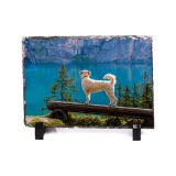 CALCA5.9in x 7.9in  Custom Photo Slate with Stand  Personalized Finished Plaque Ready to Display