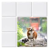 20 PCS 4.25" x 4.25" Glossy Sublimation Blank White Square Tiles - Vivid Heat Transfer for DIY Crafts