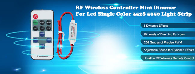 RF Wireless Controller Mini Dimmer For Led Single Color 3528 5050 Light Strip